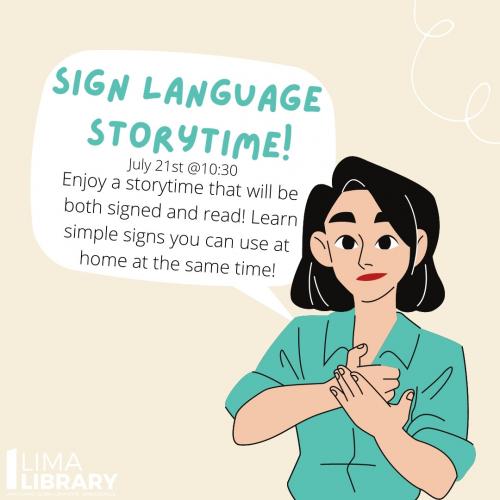 Sign Language Story Time Flyer